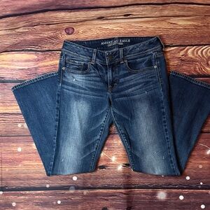 American Eagle Outfitters Women's Dark Blue Boot Cut Jeans